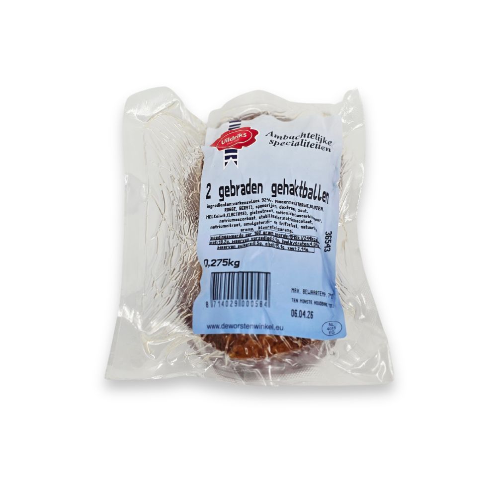 Gebraden gehaktbal - 2 stuks ca. 140 gram