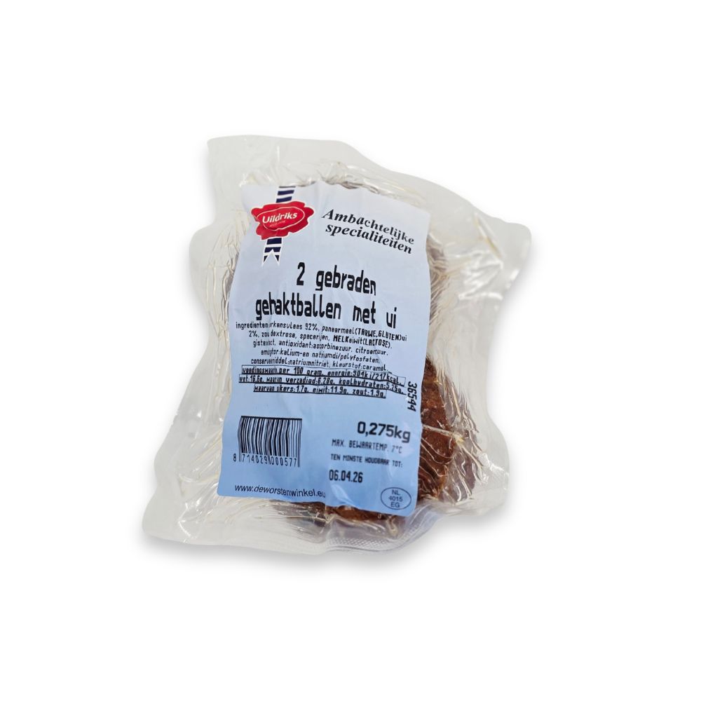 Gebraden gehaktbal met ui - 2 stuks ca. 140 gram