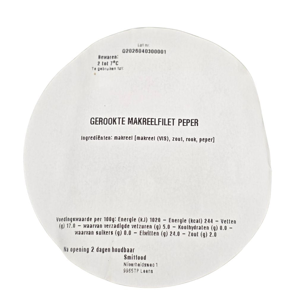 Gerookte Markreel filet - peper